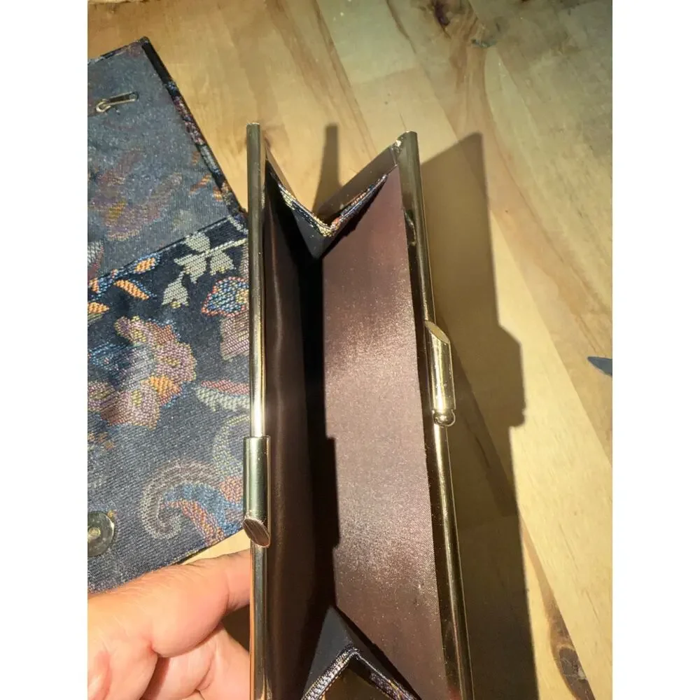 VNG Fendi Floral Tapestry Clutch Bag & Matching Wallet Gold Hardware Excellent - Picture 7 of 10